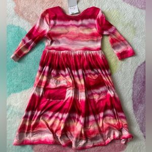 NWT size 7/8 Mila and Rose tie dye dress in red